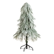 Nearly Natural 4ft Flocked Down Swept Christmas Tree with 110 LED in White