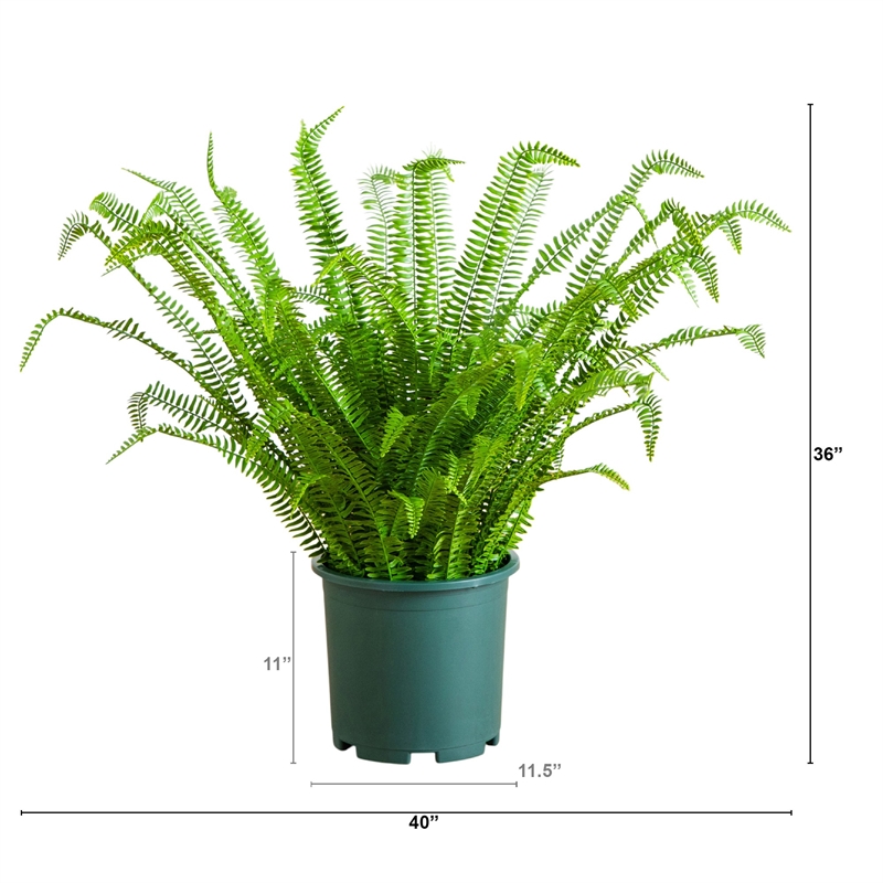 Nearly Natural 3ft UV Resistant Boston Fern Plant with Real Touch Leaves