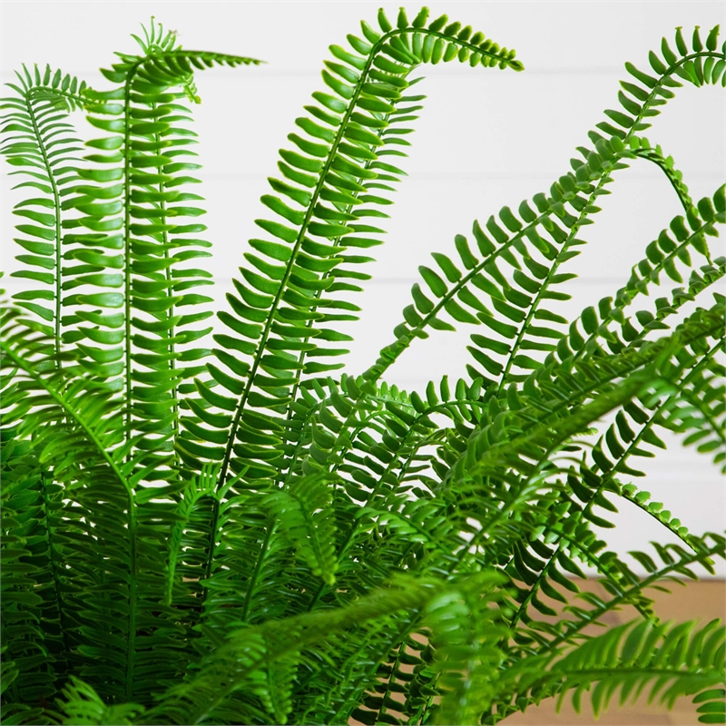 Nearly Natural 3ft UV Resistant Boston Fern Plant with Real Touch Leaves