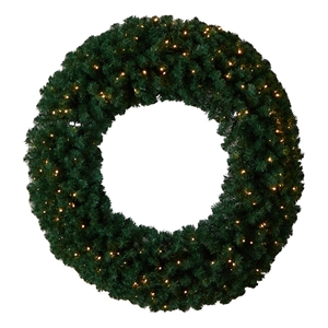 Nearly Natural 48&quot Large Christmas Wreath w/714 BB & 200 Warm White LED in Green