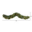 Nearly Natural 6ft Snow Tipped Christmas Garland w/35 Clear LED