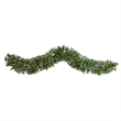 Nearly Natural 6ft Snow Tipped Christmas Garland w/35 Clear LED