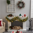 Nearly Natural 6ft Snow Tipped Christmas Garland w/35 Clear LED