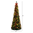 Nearly Natural 7ft Pre-Lit Pop up Christmas Tree with Red & Gold Ornaments