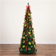 Nearly Natural 7ft Pre-Lit Pop up Christmas Tree with Red & Gold Ornaments
