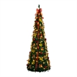 Nearly Natural 7ft Pre-Lit Pop up Christmas Tree with Red & Gold Ornaments