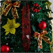 Nearly Natural 7ft Pre-Lit Pop up Christmas Tree with Red & Gold Ornaments