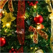 Nearly Natural 7ft Pre-Lit Pop up Christmas Tree with Red & Gold Ornaments