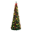 Nearly Natural 7ft Pre-Lit Pop up Christmas Tree with Red & Gold Ornaments