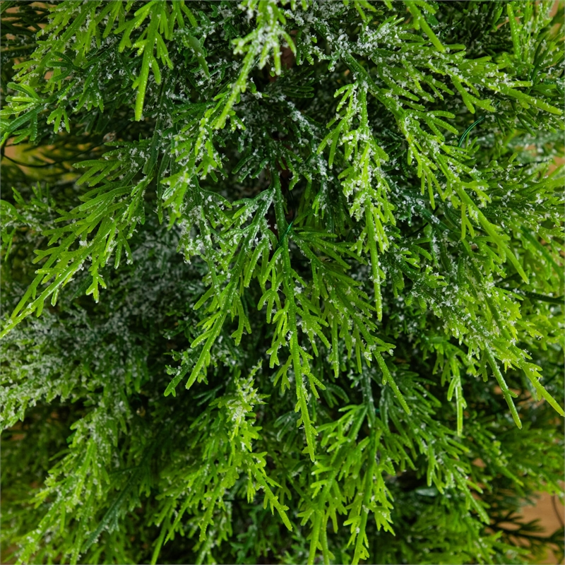 Nearly Natural 3ft Pre-Lit Lightly Snowed Cypress Christmas Tree with 38 LED