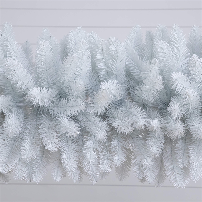 Nearly Natural 8ft Artificial Holiday White Christmas Pine Archway in White