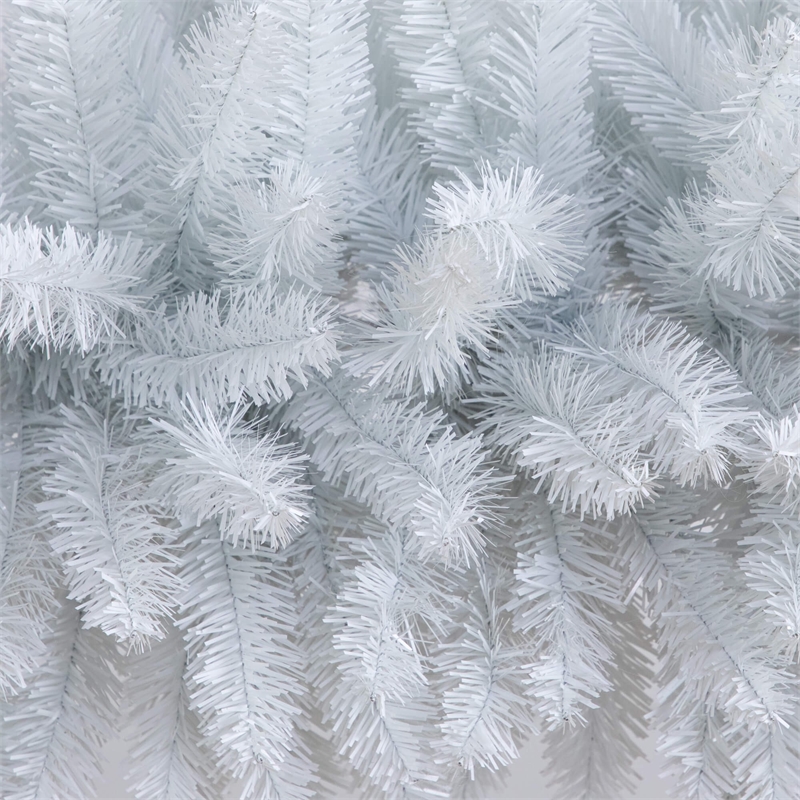 Nearly Natural 8ft Artificial Holiday White Christmas Pine Archway in White