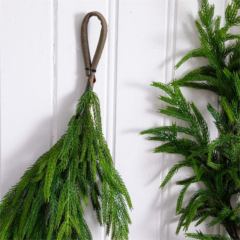 Nearly Natural 15ft Artificial Real Touch Norfolk Island Pine Garland