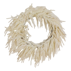 Nearly Natural 24&quot Artificial Real Touch White Norfolk Isl& Pine Wreath