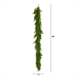 Nearly Natural 9ft Pre-Lit Real Touch Norfolk Island Pine Garland w/ 50 LED