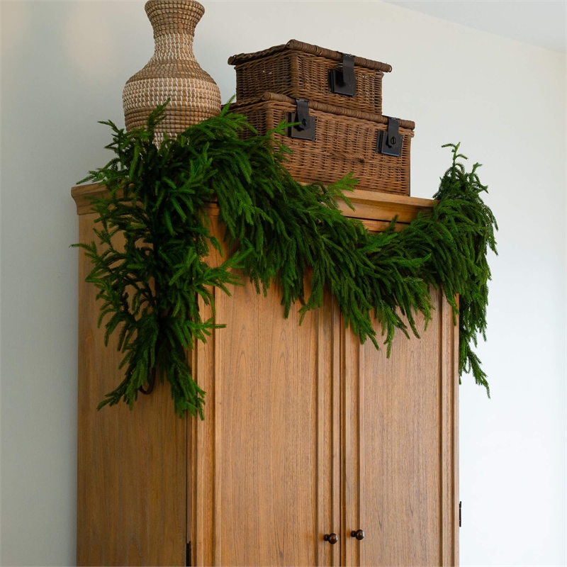 Nearly Natural 8ft Artificial Real Touch Norfolk Island Pine Garland