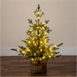 Nearly Natural 3ft Pre-Lit Christmas Tree in Jute Wire Planter