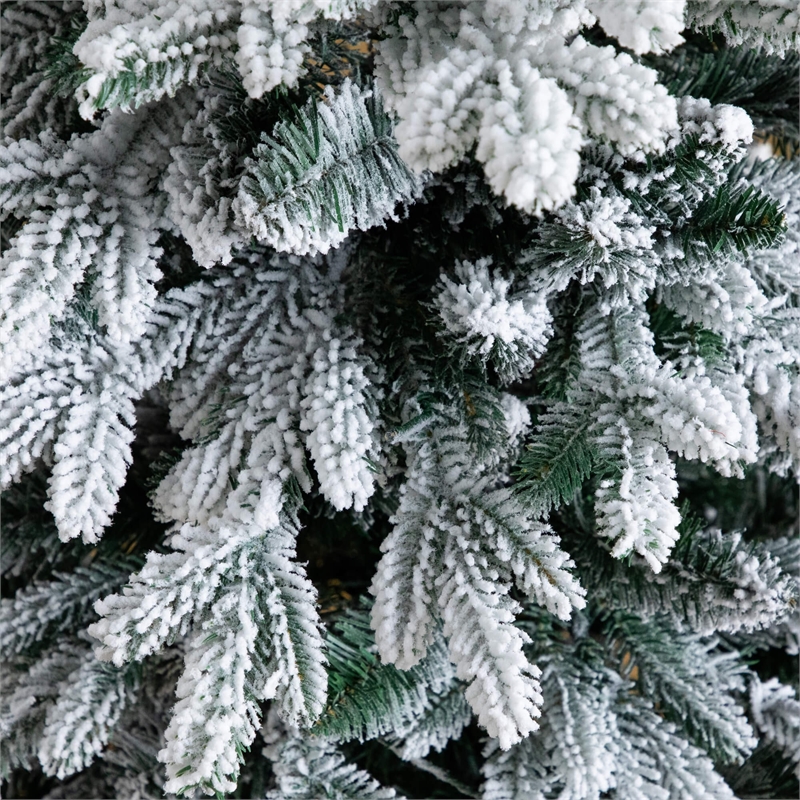 Nearly Natural 4ft Pre-Lit Flocked Christmas Tree w/ 100 Warm White LED Lights