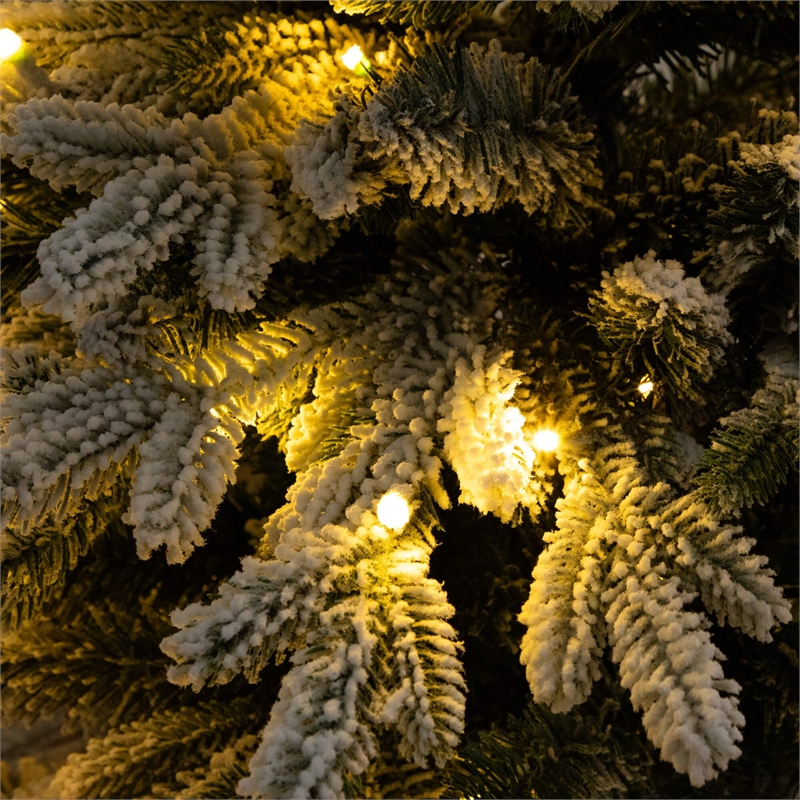 Nearly Natural 4ft Pre-Lit Flocked Christmas Tree w/ 100 Warm White LED Lights