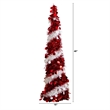 Nearly Natural 4ft Pre-Lit Pop up Red & White Tinsel Christmas Tree with 50 LED