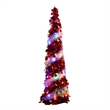 Nearly Natural 4ft Pre-Lit Pop up Red & White Tinsel Christmas Tree with 50 LED