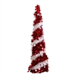 Nearly Natural 4ft Pre-Lit Pop up Red & White Tinsel Christmas Tree with 50 LED