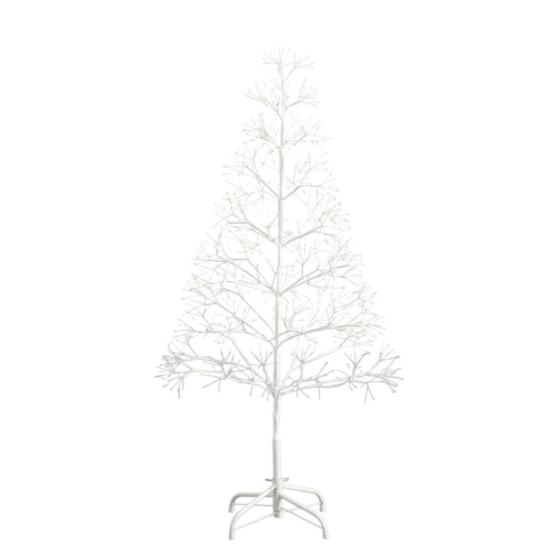 Nearly Natural 4ft Pre-Lit White Starburst Tree with 800 Fairy Warm White LED