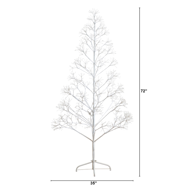 Nearly Natural 6ft Pre-Lit White Starburst Tree with 1680 Fairy Warm White LED