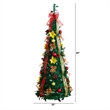 Nearly Natural 5ft Pre-Lit Pop up Christmas Tree with Red & Gold Ornaments