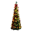Nearly Natural 5ft Pre-Lit Pop up Christmas Tree with Red & Gold Ornaments