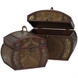 Nearly Natural Decorative Chests in Brown (Set of 2)