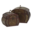 Nearly Natural Decorative Chests in Brown (Set of 2)