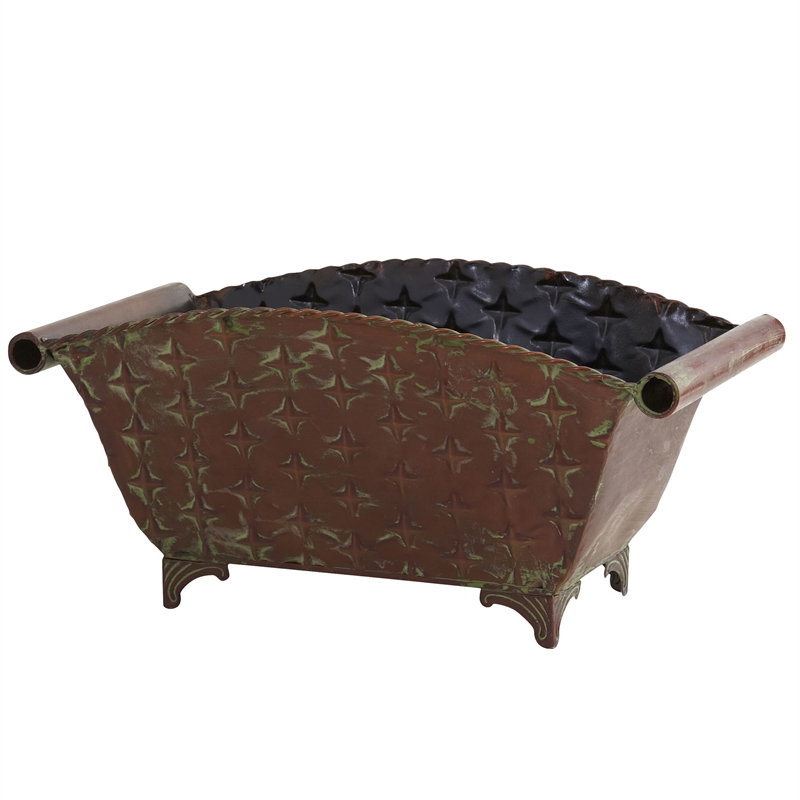 Nearly Natural Regal Rectangle Planter in Brown