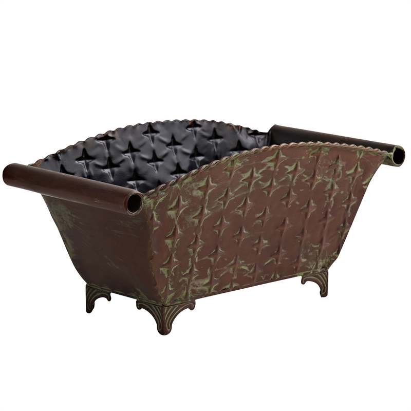 Nearly Natural Regal Rectangle Planter in Brown