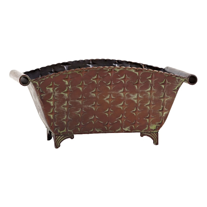 Nearly Natural Regal Rectangle Planter in Brown