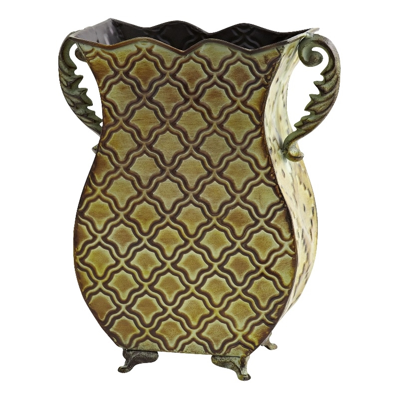 Nearly Natural Venetian Verdigris Planter in Green
