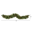 Nearly Natural 6ft Christmas Artificial Garland w/50 Clear LED Light