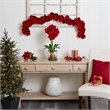 Nearly Natural 5ft Amaryllis Silk Garland in Red