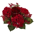 Nearly Natural Hydrangea & Berry Candelabrum in Red