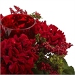 Nearly Natural Hydrangea & Berry Candelabrum in Red