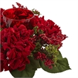 Nearly Natural Hydrangea & Berry Candelabrum in Red