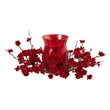 Nearly Natural Plum Blossom Candelabrum in Red