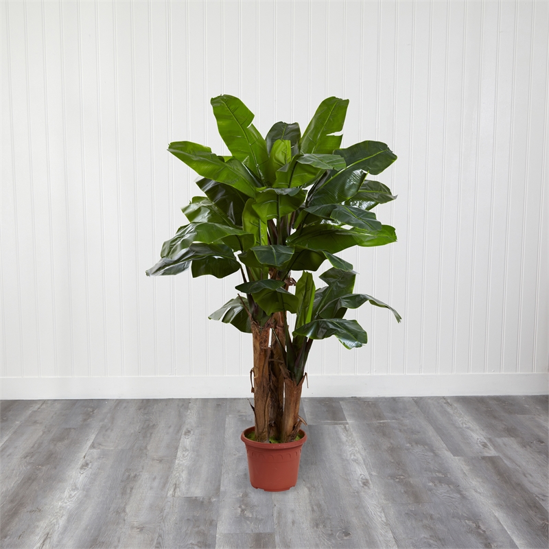 Nearly Natural 7ft Giant Triple Stalk Banana Tree UV Resistant (Indoor/Outdoor)