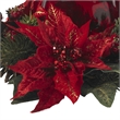 Nearly Natural Poinsettia & Berry Candelabrum in Red