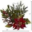 Nearly Natural Poinsettia Candelabrum in Green
