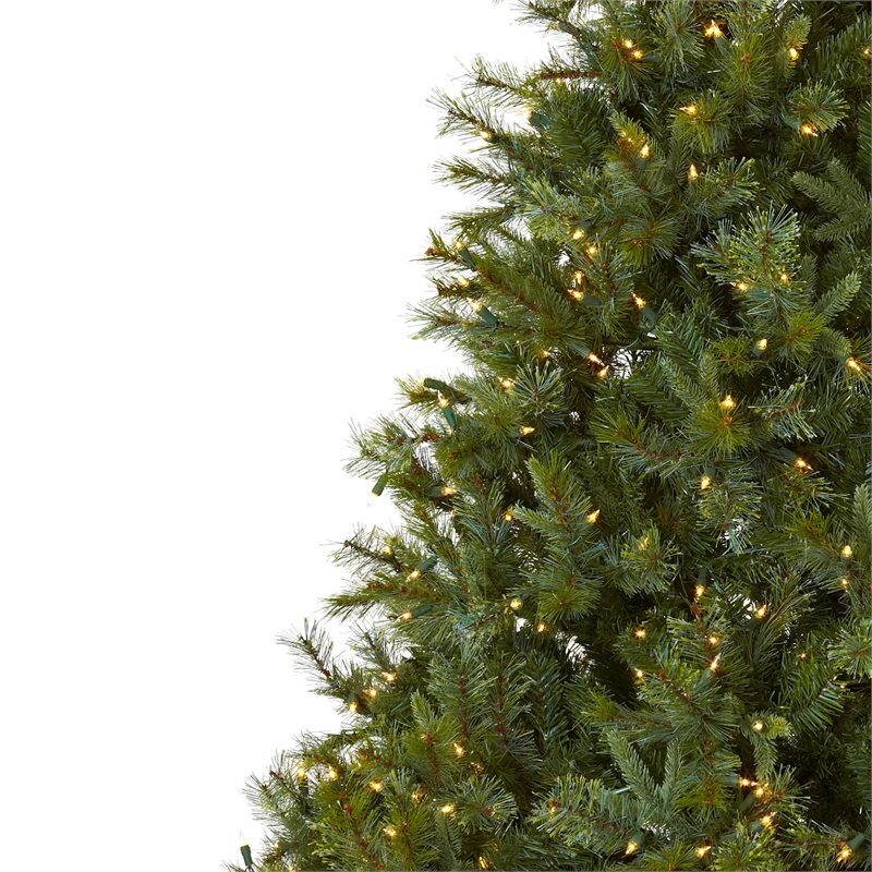Nearly Natural 7.5ft Majestic Multi-Pine Green Christmas Tree with Clear Lights