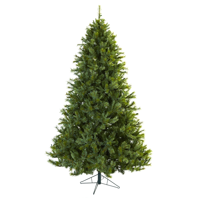 Nearly Natural 7.5ft Majestic Multi-Pine Green Christmas Tree with Clear Lights