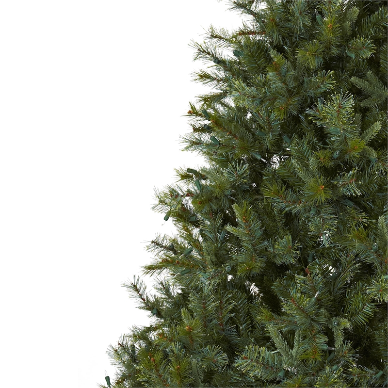 Nearly Natural 7.5ft Majestic Multi-Pine Green Christmas Tree with Clear Lights