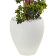 Nearly Natural 4ft English Ivy UV Resistant Tree in White Oval Planter