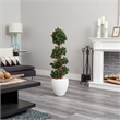 Nearly Natural 4ft English Ivy UV Resistant Tree in White Oval Planter